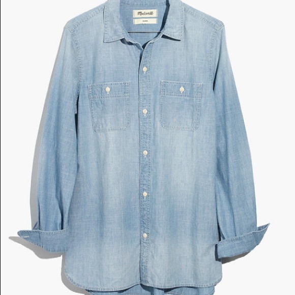 Madewell chambray Classic Ex-Boyfriend Shirt - Picture 3 of 7